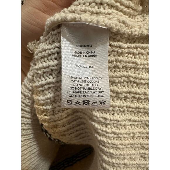 NWT $70 Grey Collective Stripe Flutter Sleeve Sweater, Sz Medium (LL-1124) - Picture 7 of 8